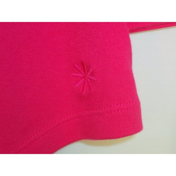 Isaac Mizrahi Live! Essentials Cotton Top M Pink 3/4 Sleeve Curved Hem - Picture 3 of 7
